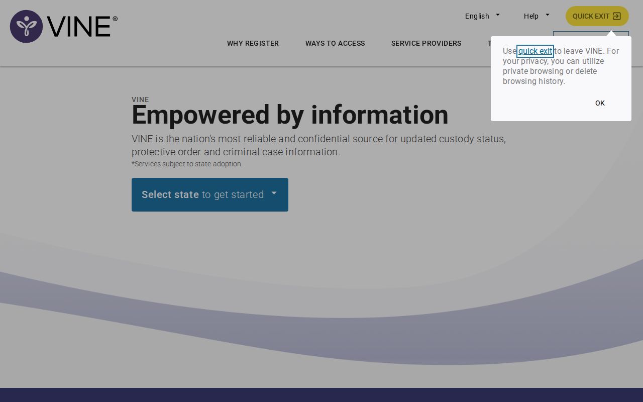 Lebanon County VINELink inmate search and release notification interface